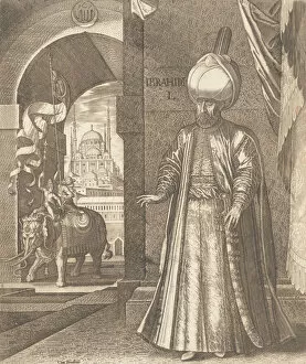 Prints Collection: Sultan Süleyman and the Süleymaniye Mosque, Constantinople, 1574 (or earlier), alter... 1559-1688