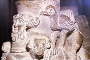 Sumerian Libation Vase Hero Gilgamesh, Bulls and Birds from Warka, Uruk, South Iraq, c2000 BC