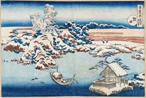 Hokusai Prints: Sumida, from the series Snow, Moon