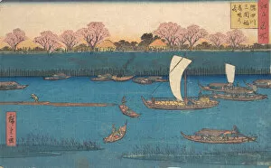 Cherry Trees Collection: Sumidagawa Mimeguri Hana Zakari no Kei. Creator: Utagawa Hiroshige II
