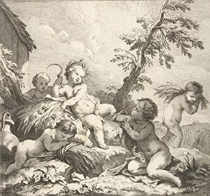 Natoire Collection: Summer, 1735. Creators: Benoit Audran II, Charles-Joseph Natoire
