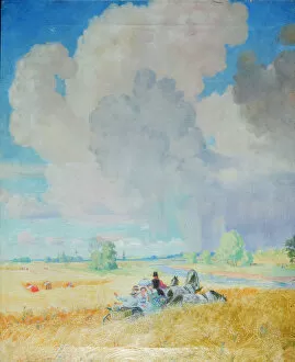 Troika Collection: Summer, 1922. Artist: Kustodiev, Boris Michaylovich (1878-1927)