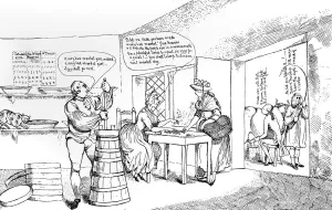 Butter Churn Collection: Summer Amusement at Farmer G----s near Windsor, 1786