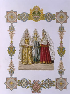 Images Dated 10th December 2014: Summer Costumes of Women from Torzhok (From the series Clothing of the Russian state), 1851