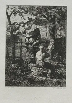 Summer Day. Creator: Charles-Emile Jacque (French, 1813-1894) Summer Day. Creator: Charles-Emile Jacque (French, 1813-1894)