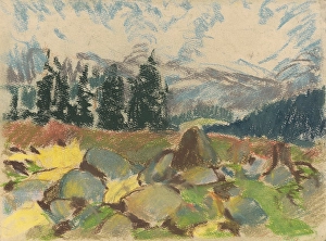 Rocky Prints: Summer day on a rocky forest clearing, around 1934. Creator: Zolo Palugyay