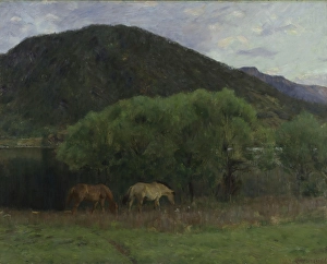 Erik Werenskiold Prints: Summer Evening at Kviteseid, 1893. Creator: Erik Werenskiold