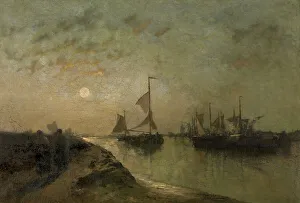 Sailing Barge Prints: Summer Evening, mid-late 19th century. Creator: Egidius Franciscus Leemans