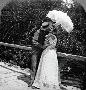 Embrace Prints: The Summer Girl and Her Sweetheart. Artist: American Stereoscopic Company