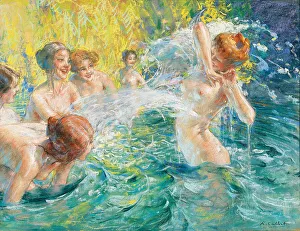 Youthful Prints: Summer joys on the river. Creator: Calbet, Antoine (1860-1944)