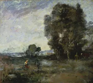 Atmosphere Prints: Summer Landscape, 1855-1860. Creator: Jean-Baptiste-Camille Corot