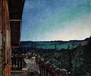 Champagne Glass Gallery: Summer Night. Artist: Sohlberg, Harald (1869-1935)