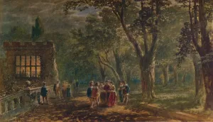 A Summer Night: the Terrace, Haddon Hall, 1875, (1935). Artist: George Haydock Dodgson