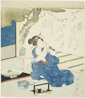 Shigenobu Yanagawa Collection: Summer Robes (Natsugoromo), from the series 'A Comparison of Incense (Takimono awase)
