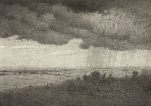 Changing Prints: Summer Shower, 1921. Creator: Bolton Coit Brown