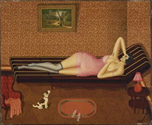 Edge Of The Bed Gallery: Summer Siesta (Woman Lying), 1933. Creator: Peyronnet, Dominique (1872-1943)