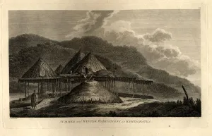 Webber Prints: Summer and Winter Habitations in Kamchatka (from the Voyage to the Pacific Ocean)