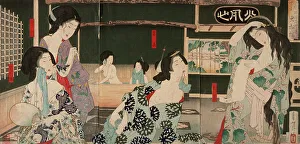 Summer: Women Bathing at the Daishoro, 1883. Creator: Tsukioka Yoshitoshi