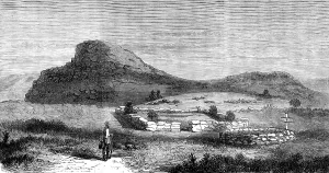 First Boer War 1880 1881 Prints: Summit of Majuba Hill, ...graves of Captain Maude and soldiers killed in the fight of Feb