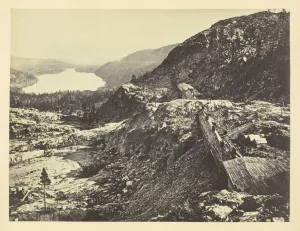 Andrew Joseph Russell Gallery: Summit of Sierra Nevada, Snow Sheds in Foreground, Donner Lake in the Distance, C. P. R