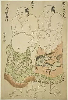 Sumo Wrestlers of the Eastern Group: Kurateyama Yadayu (right), and Izumigawa