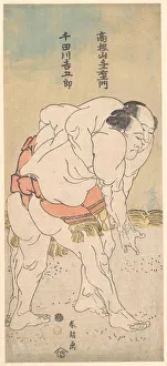 Wrestlers Prints: The Sumo Wrestlers Takaneyama Yoichiemon and Sendagawa Kichigoro