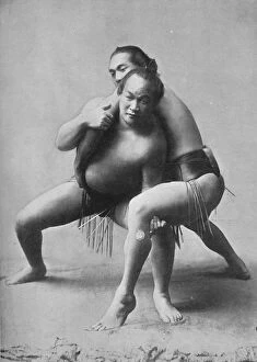 Ethnography Collection: A sumo wrestling bout between a pair of Japanese professionals, 1902