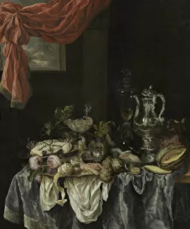 At The Table Collection: Sumptuous still life, 1654. Artist: Beijeren, Abraham Hendricksz, van (1620 / 21-1690)