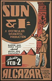 Pyramids Prints: Sun and I, San Francisco, 1938. Creator: Unknown