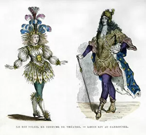 Images Dated 28th May 2009: Sun King theatre costume, and King Louis XIV of France, 1882-1884