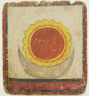 Tsakali Card Prints: Sun, Moon and Lotus on Lotus Throne, from a Set of Initiation Cards (Tsakali)