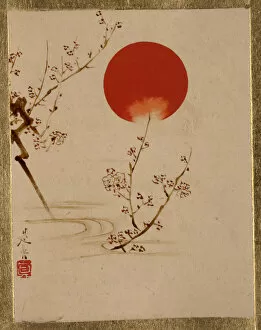 Lacquer On Paper Gallery: Sun and Plum Branches. Creator: Shibata Zeshin