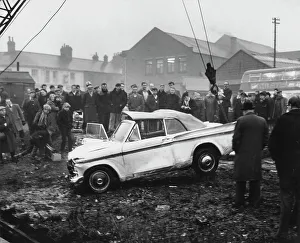 Sunbeam Rapier car accident, Kilnhurst, South Yorkshire, 1964. Artist: Michael Walters