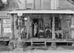 Sunday afternoon - country store on dirt road, Gordonton, North Carolina, 1939. Creator: Dorothea Lange Sunday afternoon - country store on dirt road, Gordonton, North Carolina, 1939. Creator: Dorothea Lange