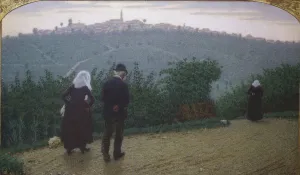 Galleria Darte Moderna Prints: Sunday Dawn (First Mass). Creator: Morbelli, Angelo (1853-1919)