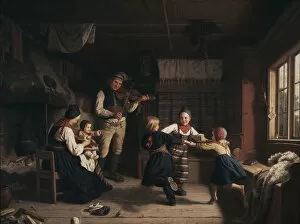 Childrens Games Gallery: Sunday Evening in a Farmhouse in Dalarna, 1860
