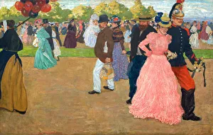 Sunday Stroll in the Bois de Boulogne. Artist: Evenepoel, Henri Jacques Edouard (1872-1899) Sunday Stroll in the Bois de Boulogne. Artist: Evenepoel, Henri Jacques Edouard (1872-1899)