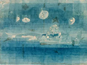 Ink And Pen On Paper Prints: Sunken island, 1923. Creator: Klee, Paul (1879-1940)