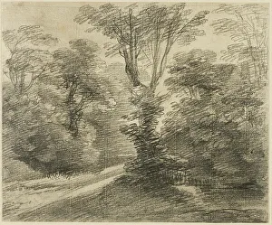A Sunlit Path through a Wood, 1750/59. Creator: Thomas Gainsborough