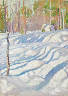 1911 Prints: Sunlit Winter Lanscape, 1911. Creator: Pekka Halonen