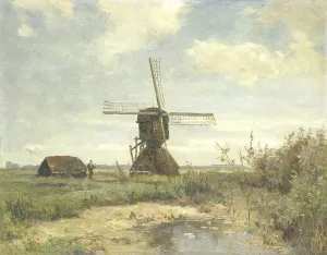 Watercourse Prints: Sunny Day, a Windmill on a Waterway, c
