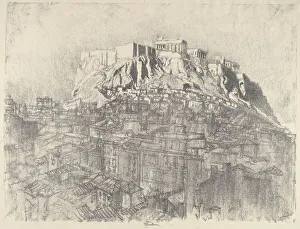 Acropolis Gallery: Sunrise over the Acropolis, 1913. Creator: Joseph Pennell