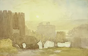 Turret Prints: Sunrise, Conway Castle, 1830. Creator: David Cox the elder