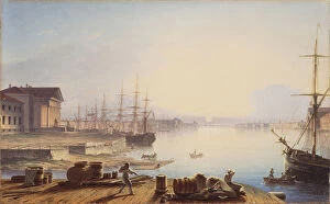 Images Dated 20th June 2013: Sunrise over the Neva in St. Petersburg, 1830. Artist: Vorobyev, Maxim Nikiphorovich (1787-1855)