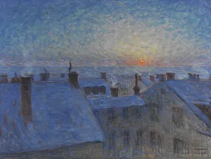 Rising Sun Prints: Sunrise over the Rooftops. Motif from Stockholm, 1903. Creator: Eugène Jansson