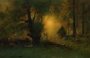 Clark Art Institute Prints: Sunrise In The Woods, 1887. Creator: George Inness