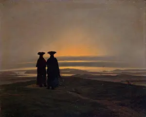Friedrich Prints: Sunset, 1837. Creator: Caspar David Friedrich