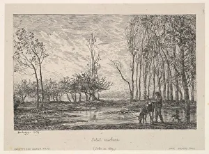 Auguste Delatre Gallery: Sunset, 1859. Creator: Charles Francois Daubigny