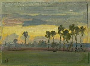 Hanula Josef Prints: Sunset, around 1892. Creator: Jozef Hanula
