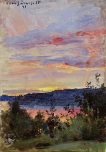 Bushes Prints: Sunset, 1893. Creator: Eero Jarnefelt